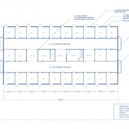 60x120 24 Stall Horse Barn Floor Plan